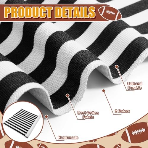 Honoson 2 Pcs Fall Football Welcome Doormat with Black and White Striped - Image 4