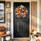 24 inch Fall Wreaths for Front Door Outside Autumn Wreath Fall Decorations for Home Decor Pumpkin Wreath for Farmhouse Holiday Thanksgiving Harvest Halloween Outdoor Indoors Fall Front Porch - Image 3