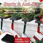 4-Pack Christmas Stocking Holders for Mantel, Weighted Metal Hooks, Black - Image 5