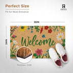 Coir Welcome Mat, Non-Slip, Floral, 24 x 36 in - Image 2