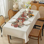 Beaded Table Runner Decorative Hand Glitz Rustic Farmhouse for Fall Harvest aurumn Thanksgiving Christmas - 13x36 Inch - Maroon Multi - Image 2