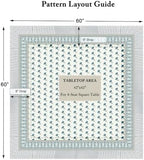 Vintage Floral Square Tablecloth 60x60 Inch Blue Meadow - Image 3