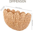 Hanging Wall Basket, Handwoven Water Hyacinth Scalloped Basket, Decorative Wall Organizer and Planter for Entryway Mail Plants Bathroom, Natural Color, 16" D x 10" W x 7" H, 2 Pack - Image 2