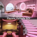 2 Set Pink 40 Feet Led Lights Strip Room Decor 40FT Rope Lights Easy DIY Princess Bedroom Cuttable Strip Lights for Baby Room Bathroom Living Room Kitchen Ceiling Wall Vanity Mirror Decoration - Image 5