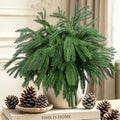 Rowfad 24 Pcs Artificial Norfolk Pine Branches Faux Christmas Stems (24) by RowfadFlora