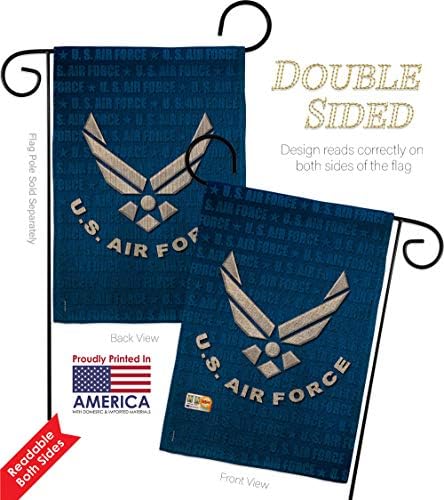 US Air Force Burlap Garden Flag - Pack Armed Forces USAF United State American Military Veteran Retire Official Support Our Troops - House Banner Small Yard Gift Double-Sided Imported 13 X 18.5 - Image 3