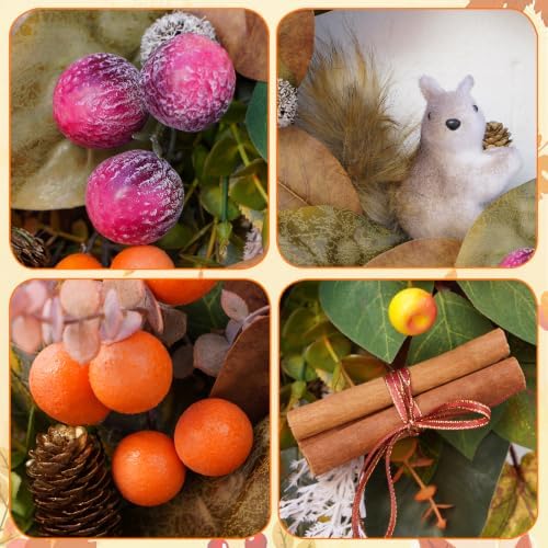 Fall Wreaths for Front Door 24 Inch Harvest Thanksgiving Autumn Wreath - Image 4