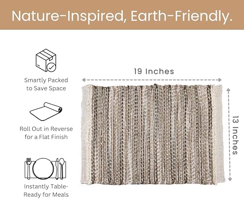 Hausattire Woven Table Placemats Set of 4 - Olive Green Christmas Jute Outdoor Table Mats for Kitchen Dining Decoration |Heat Resistant Farmhouse Dinner Spring Easter Placemat |13x19 Inch - Image 3