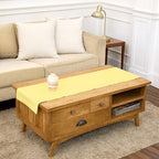 Solino Home Cotton Linen Dining Table Runner Yellow Hemstitch, 14 x 48 in by SolinoHome