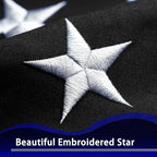 Thin Blue Line Flag 3x5 ft Deluxe Super Tough Series, Heavy Duty Spun Polyester, Back Police Flag High Wind, Durable Blue American Law Enforcement Flags for Outdoor Outside - Image 3