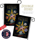 Support Our Military Troops Garden Flag - Set with Stand Armed Forces Service All Branches Honor United State American Veteran Official - House Banner Small Yard Gift Double-Sided 13 X 18.5 - Image 3