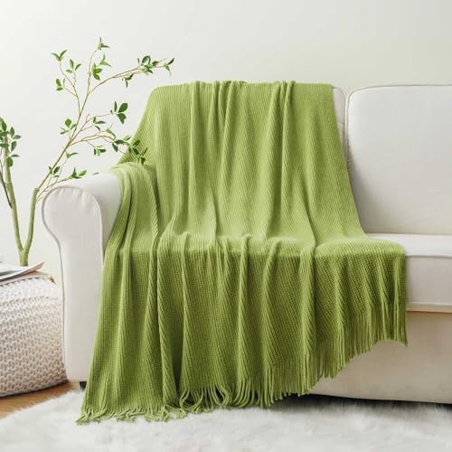 BATTILO HOME Lime Green Throw Blanket for Couch, 50"x60" - Image 3