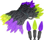 Novelty Lights 70 LED C6 Outdoor Halloween String Lights, Purple & Lime - Image 6