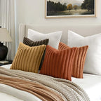 MIULEE Fall Rust Orange Faux Fur Plush Decorative Throw Pillow Covers18x18 - Image 5