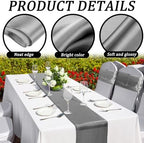 Bencailor 24 Pcs Dark Gray Satin Table Runners Bulk, 12 x 108 Inch - Image 5