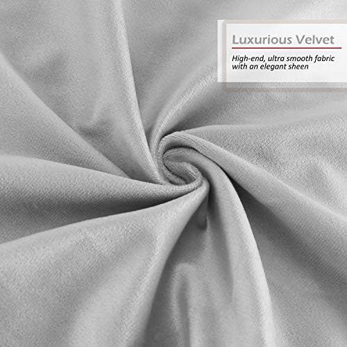 Nestl Throw Pillow Covers, Cozy Velvet Decorative Pillow Cases 24 x 24 Inches, Soft Solid Couch Pillow Covers for Sofa, Bed and Car, Set of 2 - Light Gray - Image 5