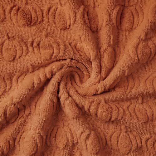 Horaldaily Fall Caramel Orange Pumpkin Faux Fur Throw Blanket 60x80 - Image 6