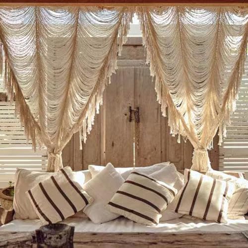 2 Panels Macrame Curtains 59"W*75"L Boho Doorway Window Curtains Handwoven - Image 3