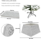 White Christmas Tree Collars for Atificial Trees, 24 Inch Sparkling Sequins Christmas Skirt, Base Cover,Holiday Home Decor Ring(Medium) - Image 3