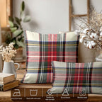 Batmerry Scottish Tartan Pillowcases,Green Wool Plaid Symmetric Square Fashion Decorative Bed Pillowcases Digital Printing Blended Fabric Bedroom Set Hidden Zipper on Short Side 20X26 in - Image 2