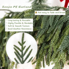 9FT Christmas Norfolk Pine Garland Deluxe Real Touch for Mantle Decor - Image 5
