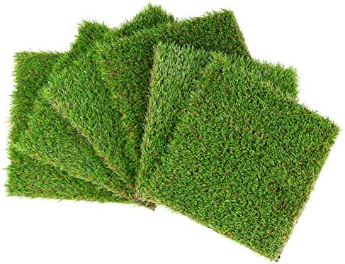 GLOBREEN Artificial Grass Squares Placemats Green Easter Table Centerpiece Decor Golf Theme Party, Birthday, Baby Shower, Dining, 12" x 12", 6 Pack by WelcomeGLOBREEN