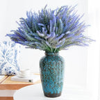 11 Inch Tall Ceramic Flower Vase, Unique Blue Glaze Vase for Home Decor - Image 2