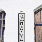 48x8 Inch Farmhouse Rustic Large Vertical Welcome Sign for Front Porch - Wood Plank Set, Playful "Oh Hello There" Design, Indoor & Outdoor Compatible - Image 5