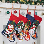 LUBOT Set of 4 Christmas Stockings Embroidered 20" Velvet Large Family Xmas Tree Stocking 4 Pack Shining Cute Cartoon Soft Luxury Stocking Fireplace Hanging Decor - Image 2