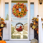 2 Pcs Fall Wreaths for Front Door,22 inch Autumn Sunflower Wreath - Image 6