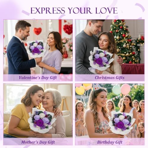 Flowers for Delivery Prime Preserved Real Roses Bouquet Save 3-5 Years - Image 2