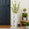 Glitzhome 24"H Wooden Welcome Sign, Rustic Farmhouse Double-Sided Box-Shaped "WELCOME PORCH" Sign, Outdoor Front Door and Courtyard Decoration（White） by Glitzhome