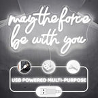 May The Force Be With You Neon Signs for Wall Decor Force Light Up Sign Game Neon Light Sign USB Power Wars Led Signs for Bedroom Wall Game Living Room Best Gifts for Kids Men Fans - Image 5
