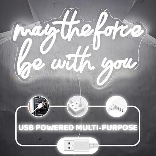 May The Force Be With You Neon Signs for Wall Decor Force Light Up Sign Game Neon Light Sign USB Power Wars Led Signs for Bedroom Wall Game Living Room Best Gifts for Kids Men Fans - Image 5