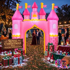 VIHOSE 10 ft Princess Inflatable Castle Arch with LED for Party Entrance - Image 3