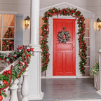 48FT Extra Long Christmas Wood Bead Garland for Xmas Mantle (Dark Red) - Image 7