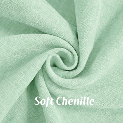FUTEI Pack of 2 Chenille Throw Pillow Covers 26x26 Inch, Aqua - Image 2