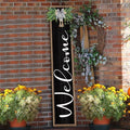 flowtorely Outdoor Welcome Sign, 45"×9", Wood Black by flowtorely