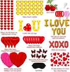 6347pcs Romantic Rose Petals & Candles Set - 'I LOVE YOU' Letters, 6000 Rose Petals, 48 Heart Candles, Balloons & Decorations for Anniversary, Valentine's Day, Proposal - Image 2