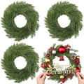 Zeyune 4 Pcs 14" Christmas DIY Green Wreath Artificial Wreath Cypress Style by Zeyune