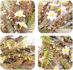 Handmade Autumn Harvest Wreath, 22" Fall Wreath with Faux Eucalyptus and Cream Berries, Thanksgiving Wreaths for Front Door Porch, Farmhouse Decor for Indoor Outdoor - Image 2