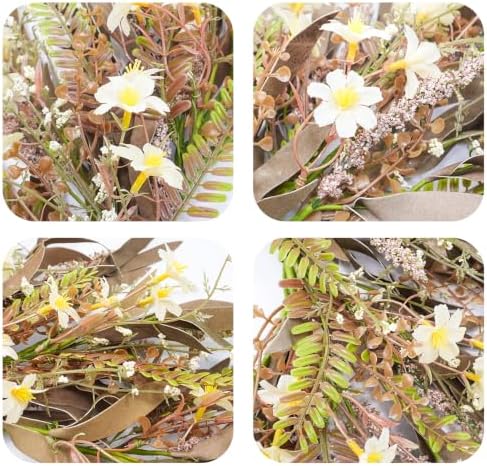 Handmade Autumn Harvest Wreath, 22" Fall Wreath with Faux Eucalyptus and Cream Berries, Thanksgiving Wreaths for Front Door Porch, Farmhouse Decor for Indoor Outdoor - Image 2