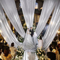 2 Panels 5ft(W) x 20ft(H) Silver Backdrop Curtain for Wedding Parties by PartyVillage