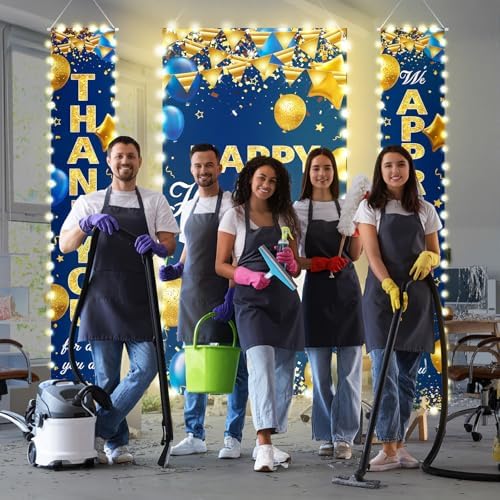 3 Pcs Lighted Happy Housekeeping Week Hanging Banner with LED Lights - Image 6