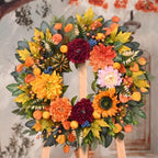 Waipfaru 26 Inch Harvest Fall Wreaths for Front Door Decor with Pumpkin - Image 6