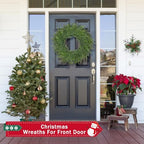 26 Inch Christmas Wreaths for Front Door Real Touch Large Xmas Winter Pine Cedar Wreaths for Windows Outdoor Indoor Christmas Holiday Home Yard Farmhouse Wall Front Door Porch Hanging Decor Clearance - Image 5