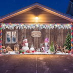 WovWeave 7 x 16 Ft Christmas Garage Door Cover, Winter Snowman Banner by WovWeave