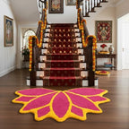 Drydiet 35in Diwali Decorations for Home Floral Rangoli Mat Indian Diwali Lotus Decor Pooja Floral Housewarming Floor Decor Rangoli Mat for Indian Traditional Pooja Festival New Year Entrance Gift - Image 4