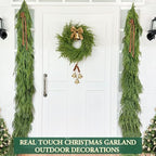Thicker -9 Ft by 12 Inch Real Touch Christmas Norfolk Pine Garland Realistic, Artificial Christmas Garland with 180 Branch Tips, Faux Greenery Pine Garlands Xmas Table Fireplace Mantle Indoor Outdoor - Image 5