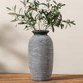 Ceramic Rustic Vase, Large Flower Farmhouse Vases Home Decor, 12.5" Tall Pottery Decorative Pampas Vase for Table Living Room Entryway Mantel Bookshelf Bedroom Bathroom Kitchen-Black by ooit